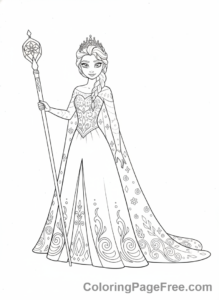 Elsa coloring page - Elsa coronation gown