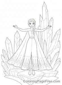 Elsa coloring page - Elsa in Ahtohallan