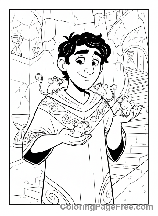 Encanto coloring page - Bruno rats mysterious