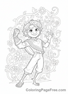 Encanto coloring page - Camilo shapeshift playful