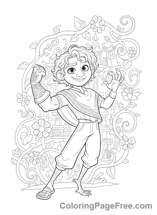 Encanto coloring page - Camilo shapeshift playful