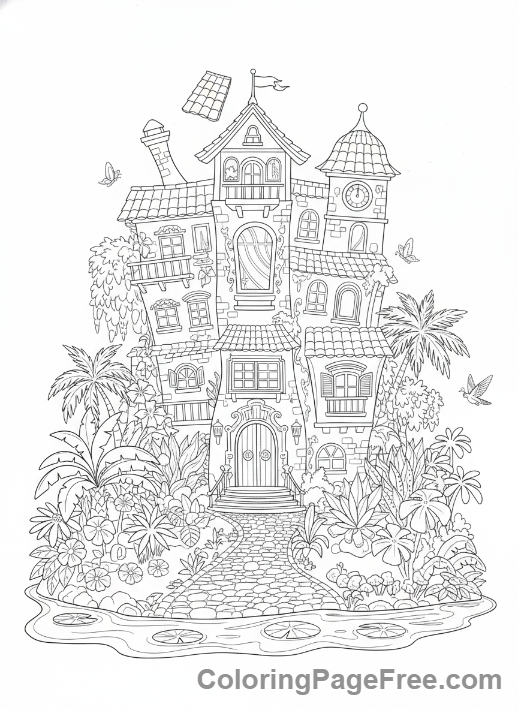 Encanto coloring page - Casita house full