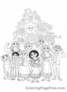 Encanto coloring page - Madrigal family group