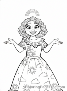 Encanto coloring page - Pepa rainbow happy