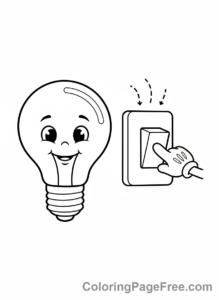 Environment coloring page - Energy saving lightbulb