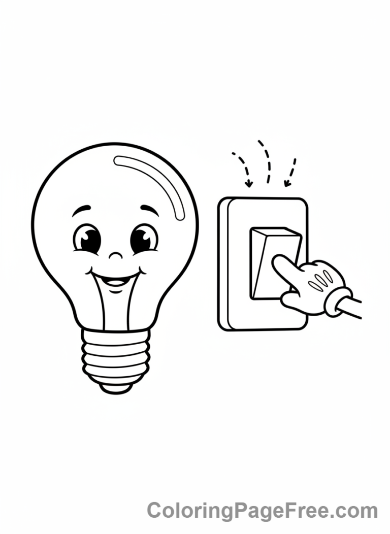 Environment coloring page - Energy saving lightbulb