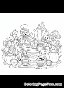 Fairytale Characters coloring page - Alice Mad Hatter