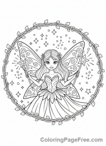 Fairytale Characters coloring page - Fairy magic wand