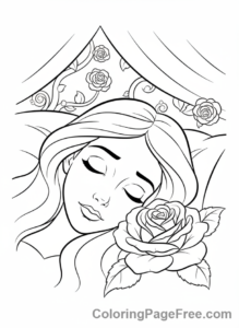 Fairytale Characters coloring page - Sleeping Beauty wakes
