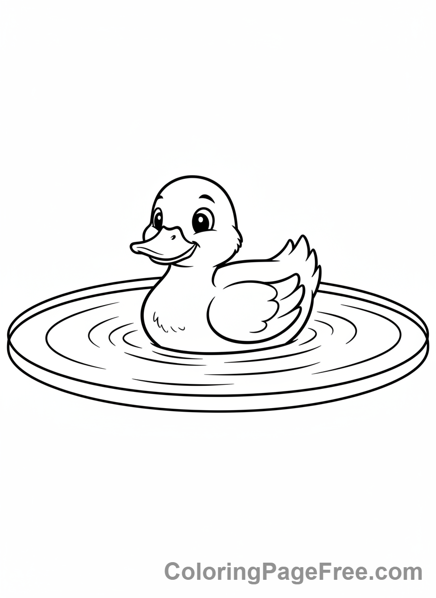 Farm Animals coloring page - Duck pond swimming