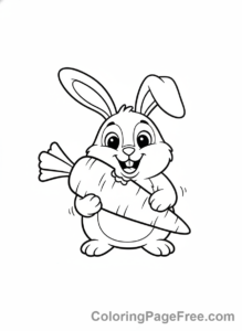 Farm Animals coloring page - Rabbit eating carrot