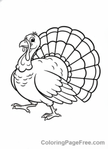 Farm Animals coloring page - Turkey strutting feathers