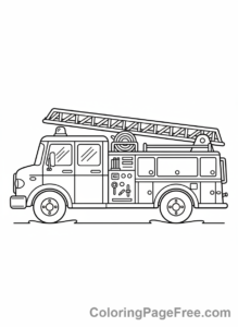 Fire Truck coloring page - Fire truck parked