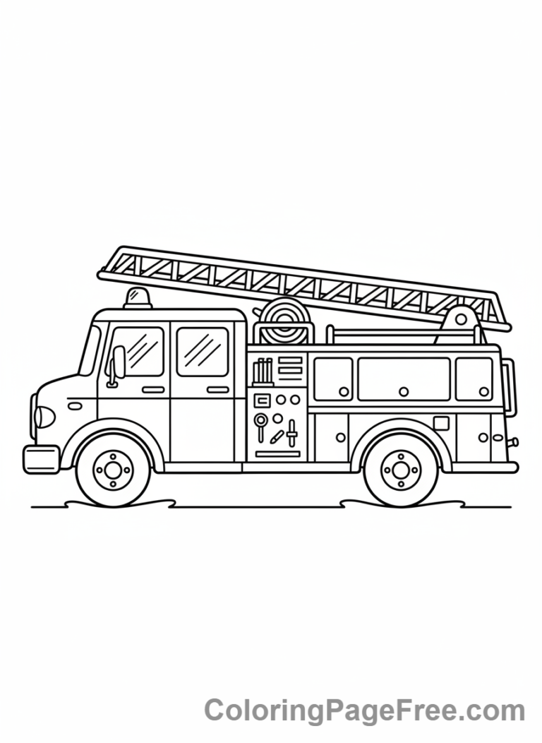 Fire Truck coloring page - Fire truck parked