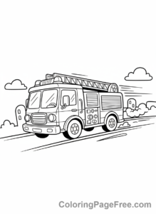 Fire Truck coloring page - Fire truck speeding