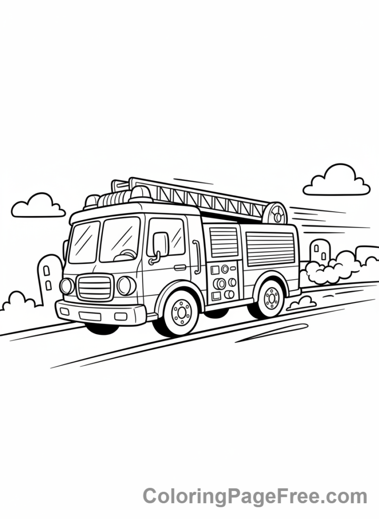 Fire Truck coloring page - Fire truck speeding