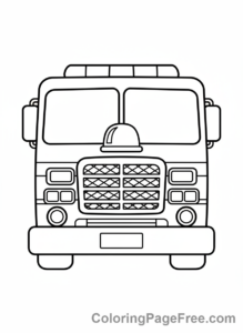 Fire Truck coloring page - Front fire truck