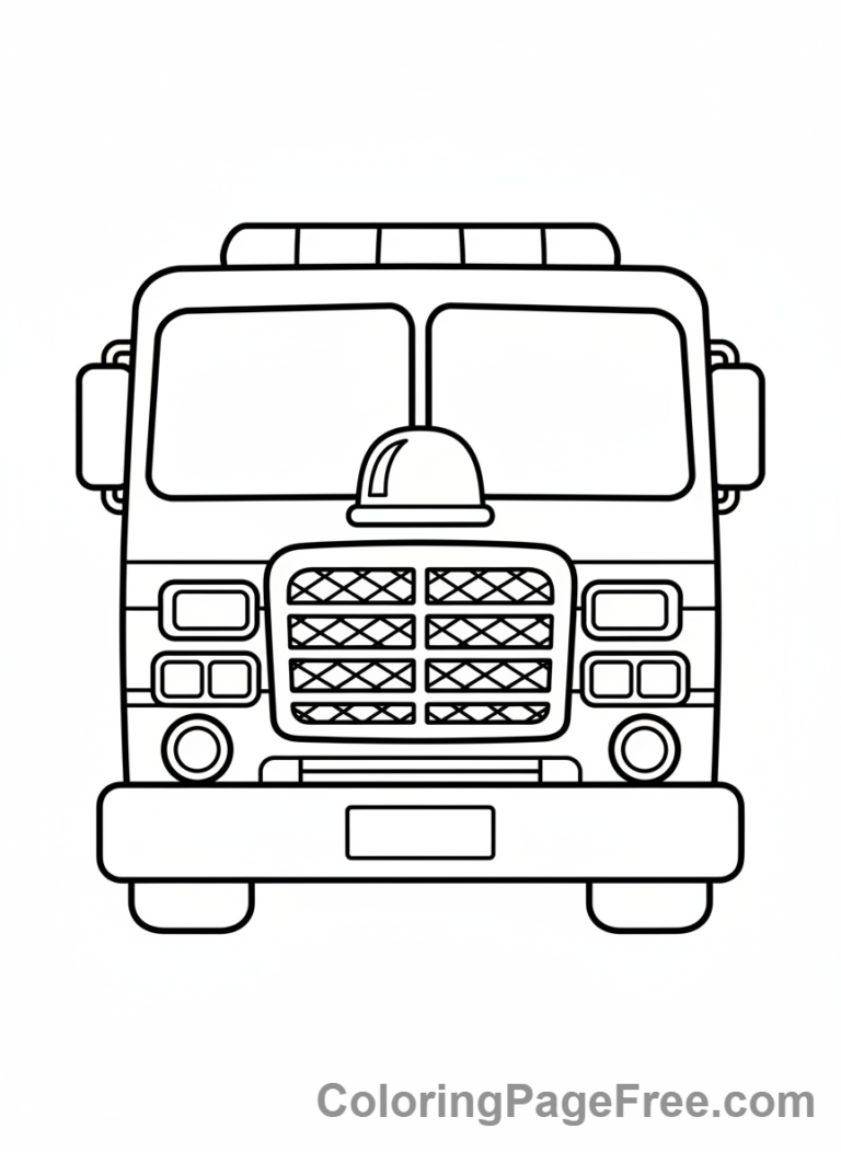 Fire Truck coloring page - Front fire truck