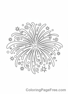Fireworks coloring page - Close-up firework burst