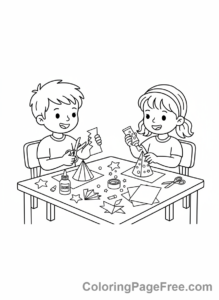Fireworks coloring page - Kids making firework crafts