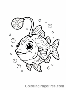 Fish coloring page - Deep sea lanternfish