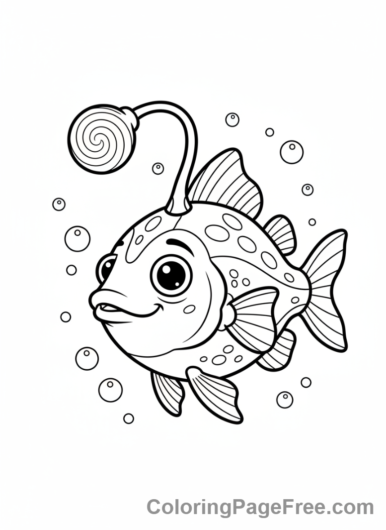 Fish coloring page - Deep sea lanternfish