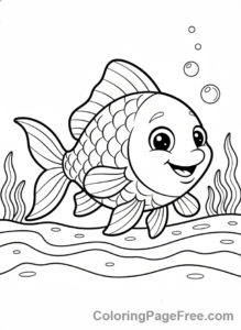Fish coloring page - Friendly fish swimming