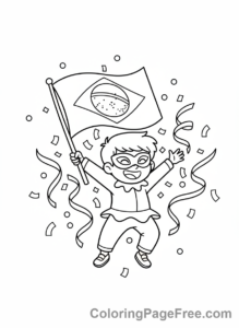 Flags coloring page - Brazil Flag Carnival