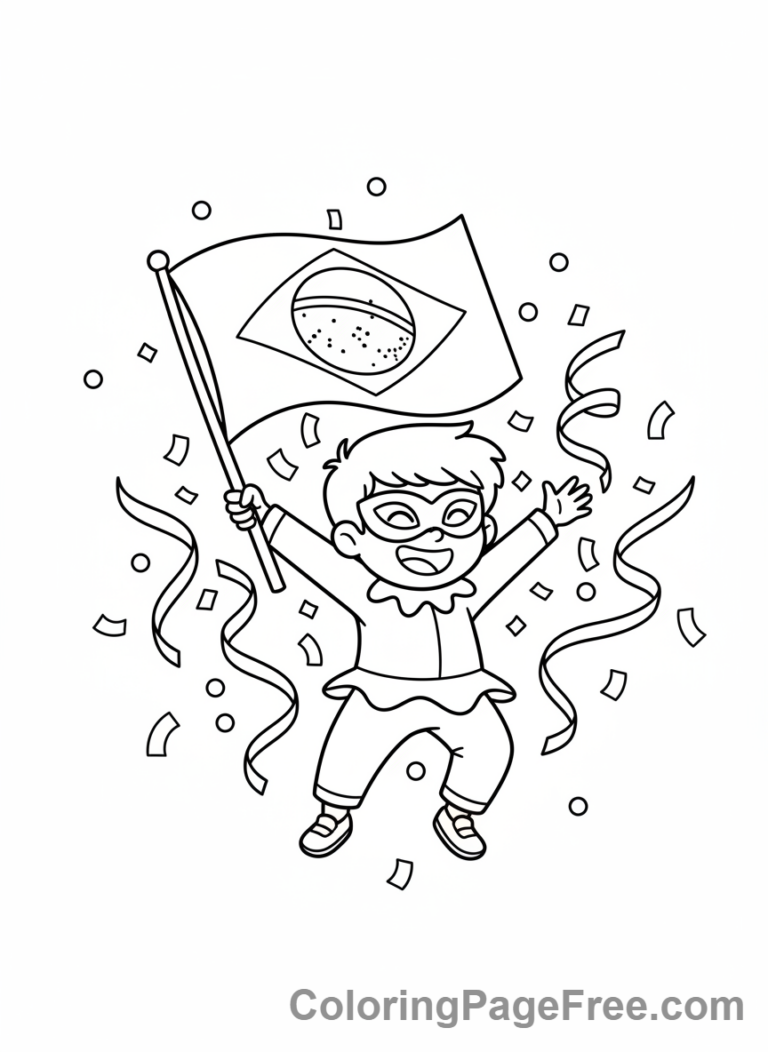 Flags coloring page - Brazil Flag Carnival