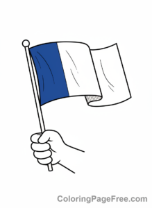 Flags coloring page - French Flag Hand