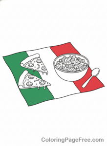 Flags coloring page - Italian Flag Picnic