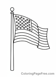 Flags coloring page - USA Flag Waving