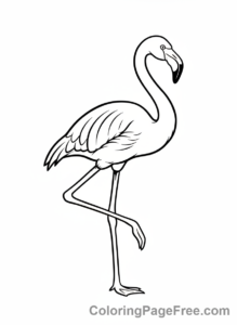 Flamingo coloring page - Flamingo one leg