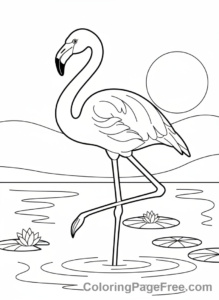 Flamingo coloring page - Flamingo standing tall