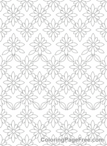 Flowers coloring page - Abstract floral pattern