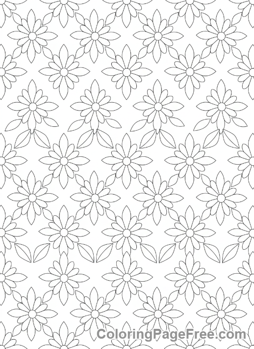 Flowers coloring page - Abstract floral pattern