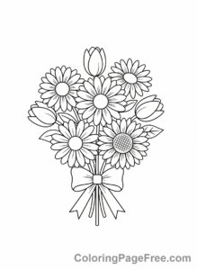 Flowers coloring page - Flower bouquet