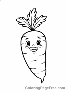 Food coloring page - Jumping happy carrot