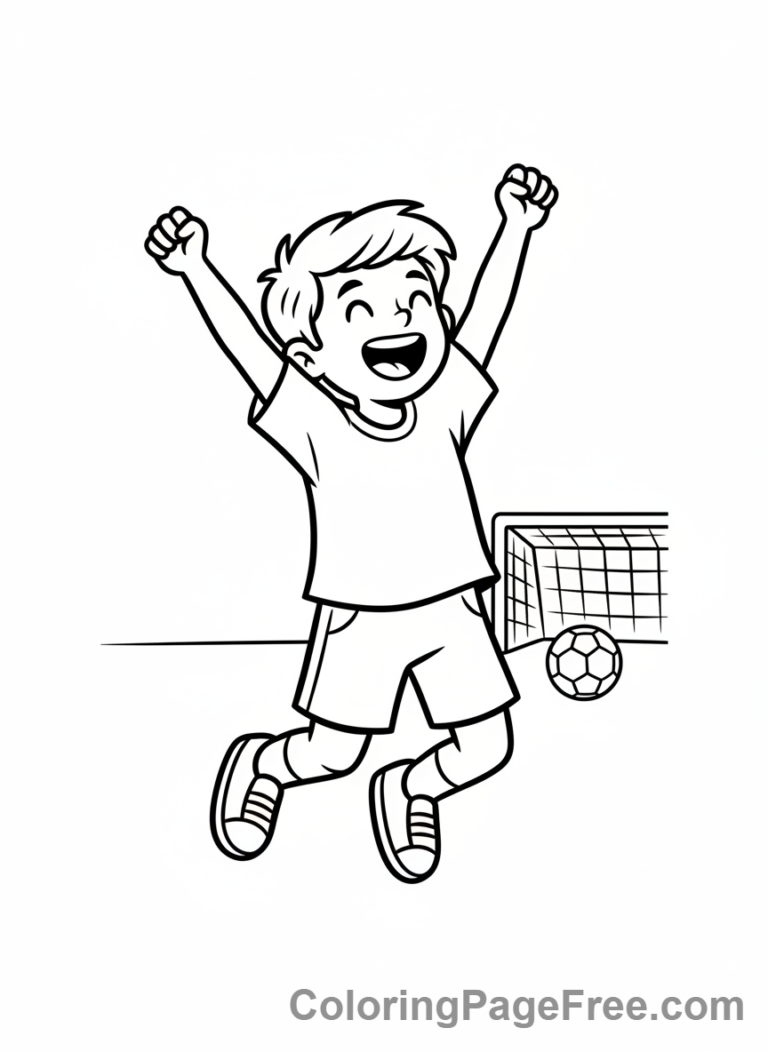 Football coloring page - Cheering football fan