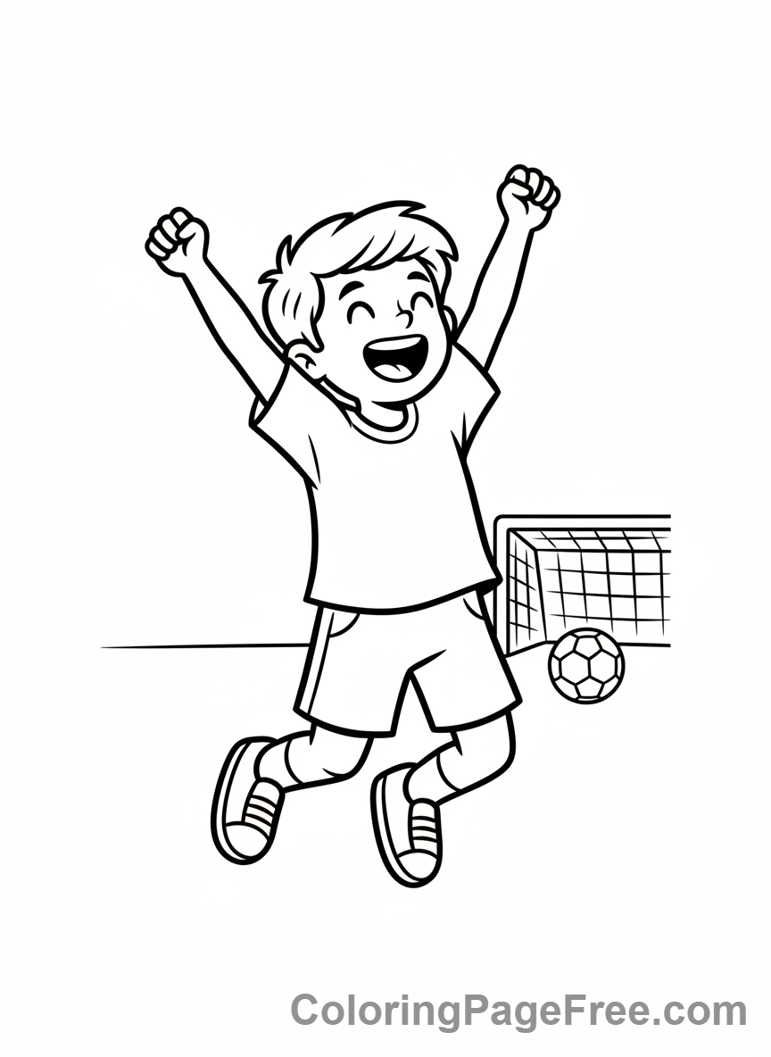 Football coloring page - Cheering football fan