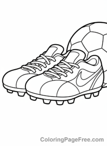 Football coloring page - Soccer cleats close-up