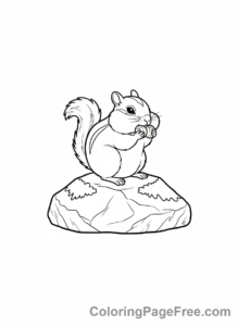 Forest Animals coloring page - Chipmunk full cheeks