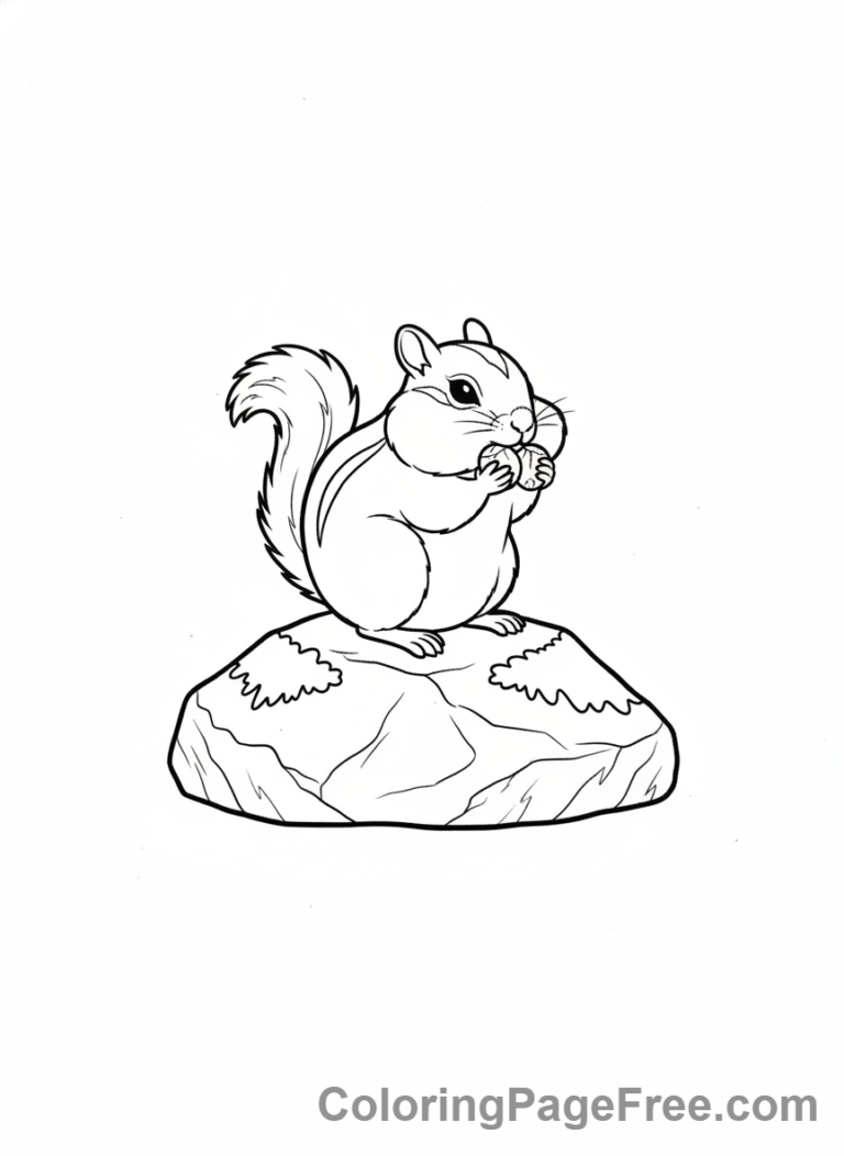 Forest Animals coloring page - Chipmunk full cheeks