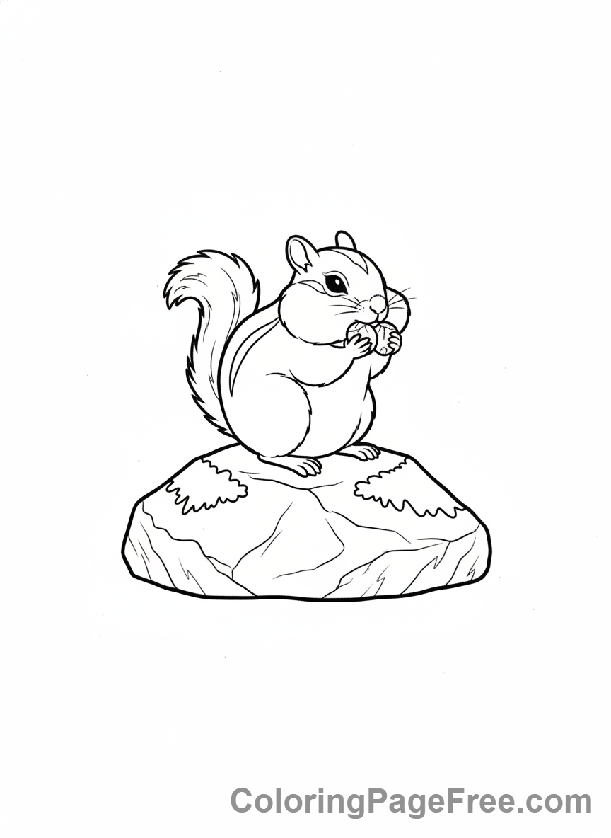 Forest Animals coloring page - Chipmunk full cheeks