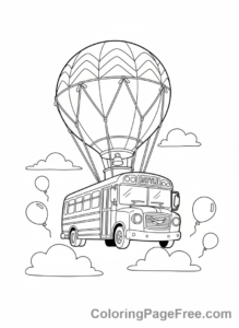 Fortnite coloring page - Battle Bus flying