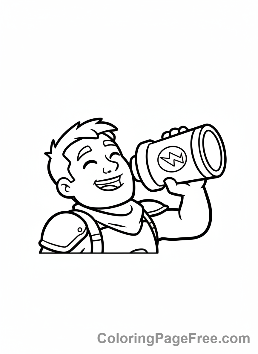 Fortnite coloring page - Character drinking Chug Jug