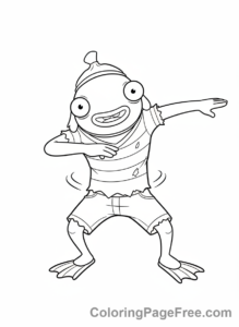 Fortnite coloring page - Fishstick doing emote