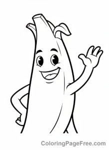 Fortnite coloring page - Peely smiling close-up