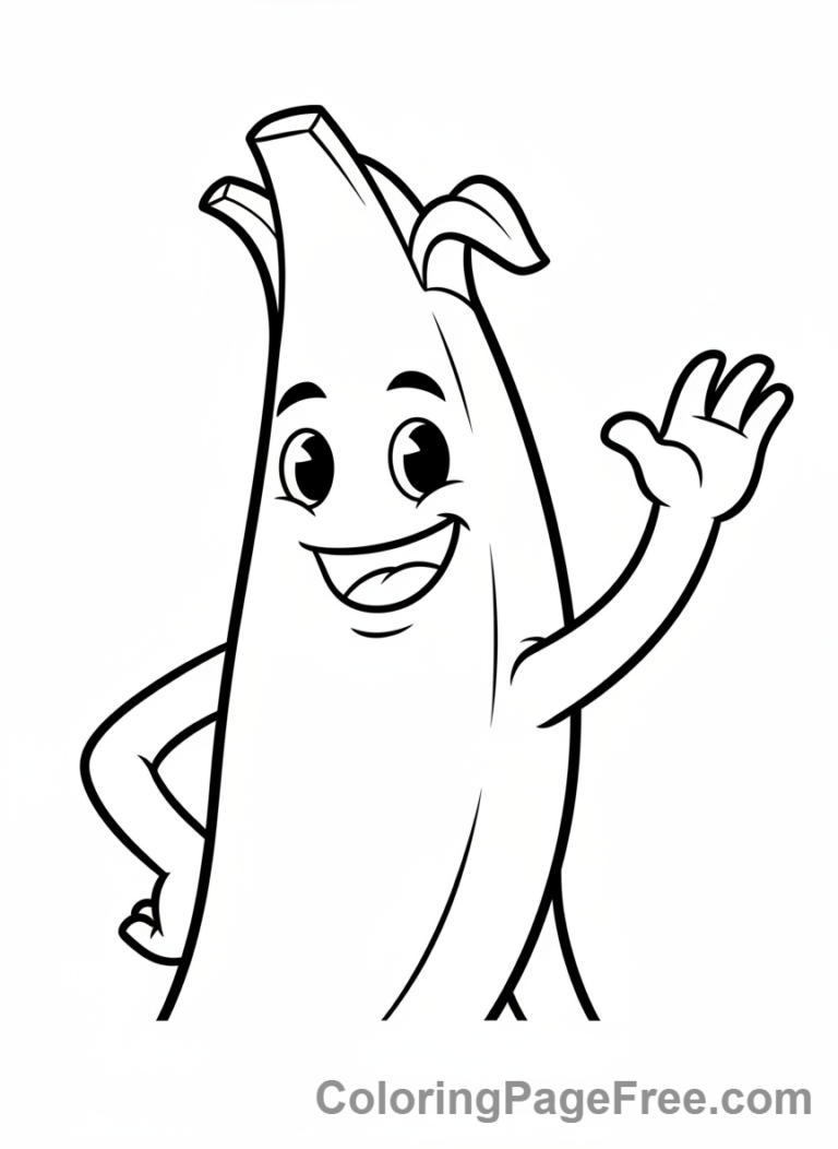 Fortnite coloring page - Peely smiling close-up