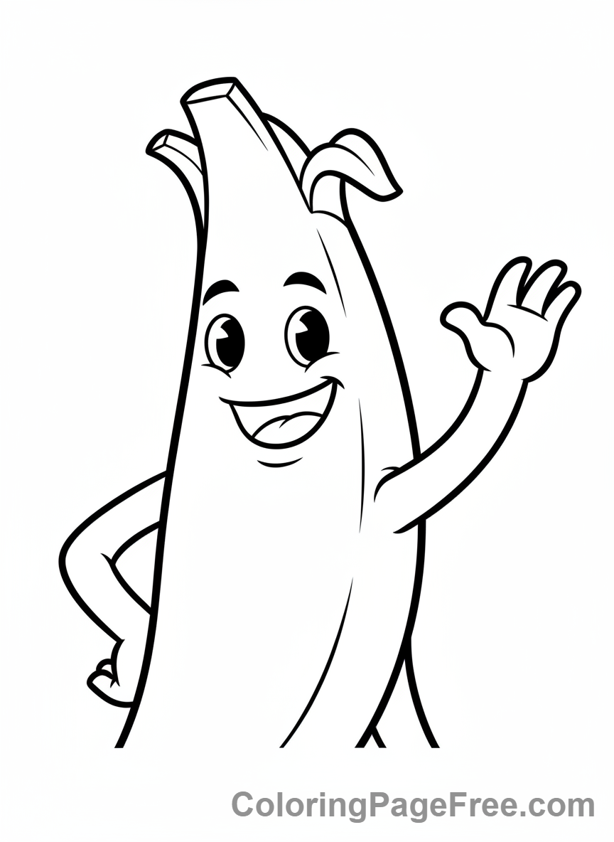 Fortnite coloring page - Peely smiling close-up